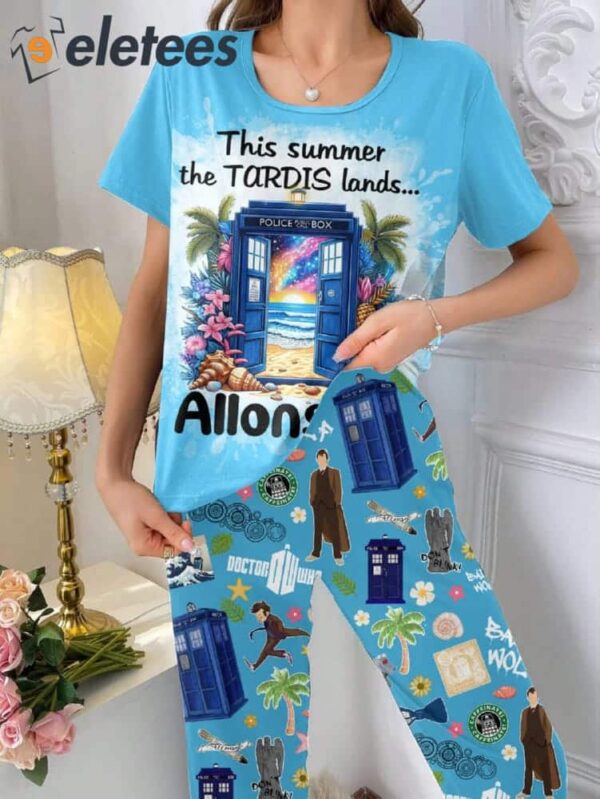Doctor Who This Summer The Tardis Lands Allons-y Pajamas Set