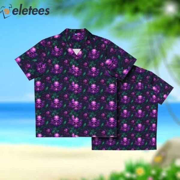 Eldritch Shadows Spooky Horror Men’s Tropical Monster Aloha Shirt