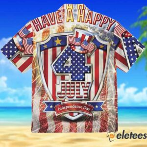 Firework Stripe Flag Hawaiian Shirt 2