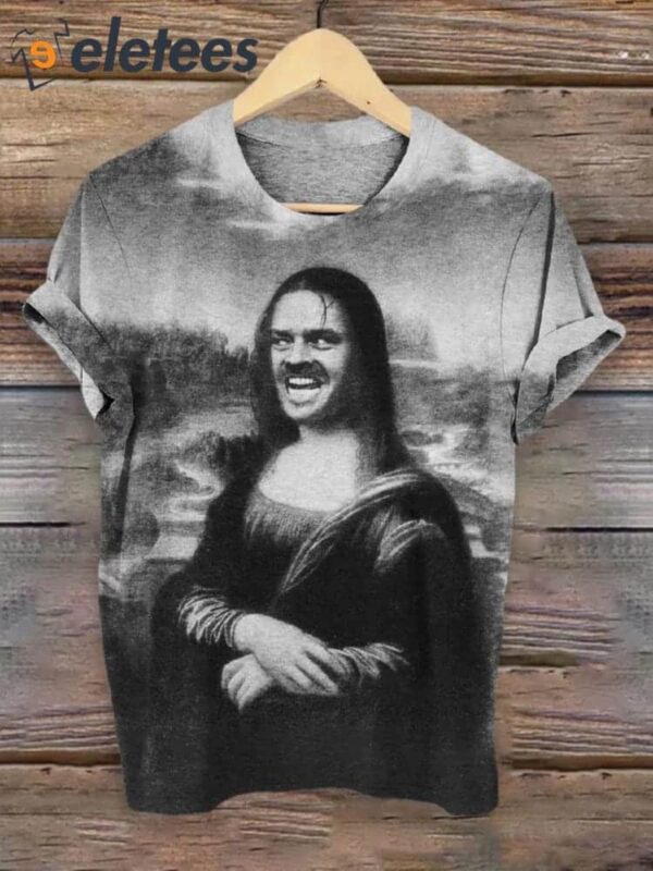 Funny Mona Lisa Art Pattern Print T-shirt