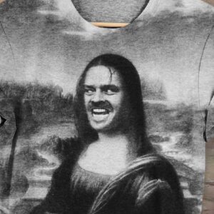 Funny Mona Lisa Art Pattern Print T shirt2
