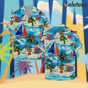 Gators Boat Sailing Palm Tree Hawaiian Shirt1