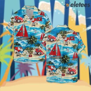 Georgia Boat Sailing Palm Tree Hawaiian Shirt1