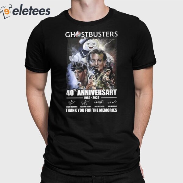 Ghostbusters 40th Anniversary 1984-2024 Thank You For The Memories Shirt