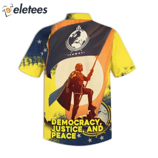 Helldivers Democracy Justice And Peace Hawaiian Shirt