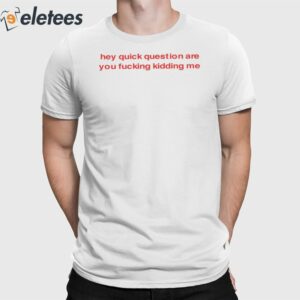 Hey Quick Question Are You Fucking Kidding Me Shirt