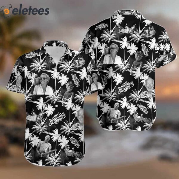 Jimmy Buffett Tropical Black And White Hawaiian Shirt