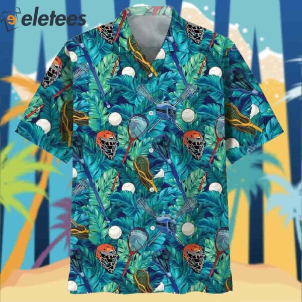 Lacrosse Tropical Leaves Hawaiian Shirt