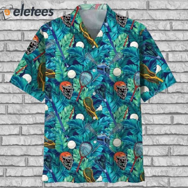 Lacrosse Tropical Leaves Hawaiian Shirt