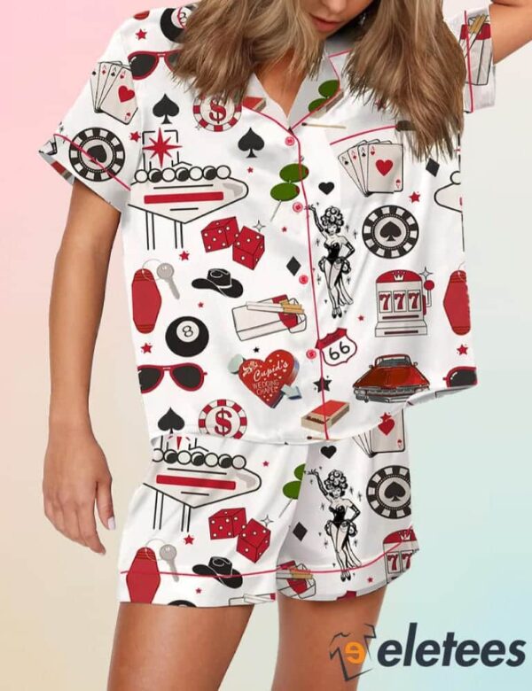 Las Vegas Dice Martini Casino Pajama Set