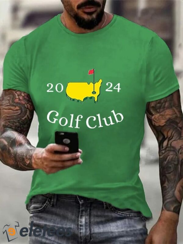 Men’s Augusta Golf Club Masters2024 Golf Lovers Fans Casual Tee