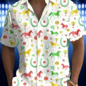 Mens Horse Racing Casual Summer Shirt1