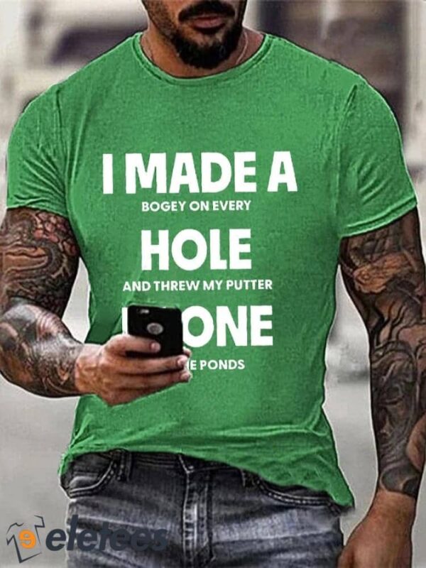 Men’s Masters Tournament 2024 Champion Funny Golf Lover I Made A Hole In One Casual Tee