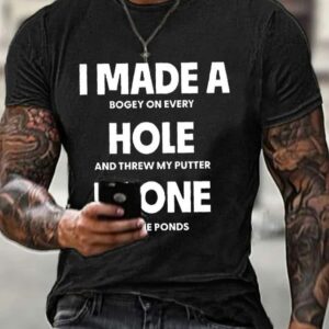 Mens Masters Tournament 2024 Champion Funny Golf Lover I Made A Hole In One Casual Tee1
