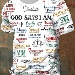 Mens What God Says About You Cross Print Tee