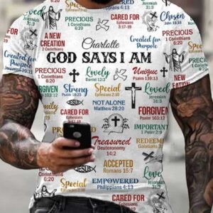 Mens What God Says About You Cross Print Tee1