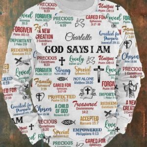 Men’s What God Says About You Print Long Sleeve Sweatshirt