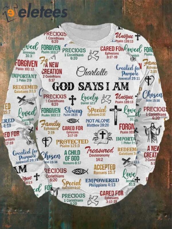 Men’s What God Says About You Print Long Sleeve Sweatshirt