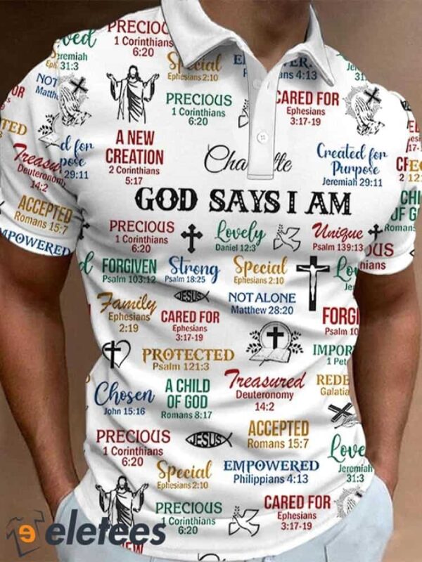 Men’s What God Says About You Printed Polo Shirt