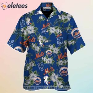 Mets Flowery Aloha Summer Beach Hawaiian Shirt