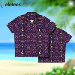 Moonlit Dice Gamble Men’s Spooky Hawaiian Shirt Monsters Aloha