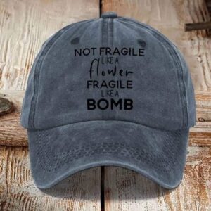 Not Fragile Like a Flower Fragile Like a Bomb Printed Sun Hat1