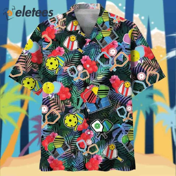 Pickleball Tropical Colorful Hawaiian Shirt