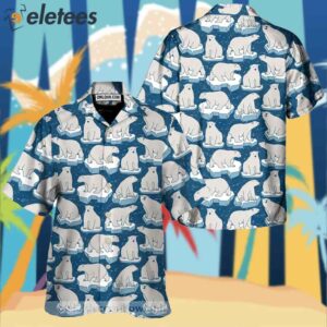 Polar Bear On Ice Pattern Hawaiian Shirt