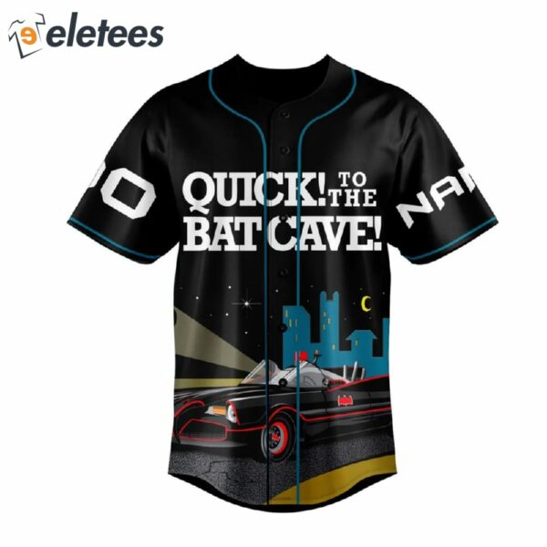 Quick To The BatCave Batman Custom Name Baseball Jersey