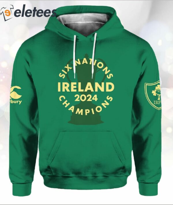 Rugby Six Nations 2024 Ireland Rugby Champions Back To Back Hoodie