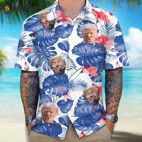 Trump Face Funny Tropical Hawaiian Shirt