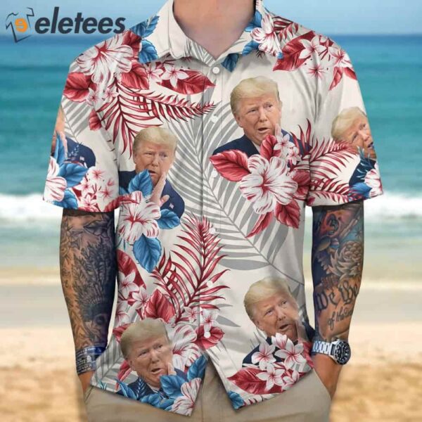 Trump Funny Photo Flower Tropical Floral Hawaii Shirt