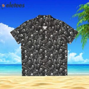 Undead Twist MC Escher Zombie Horde Tropical Aloha Hawaiian Shirt 2