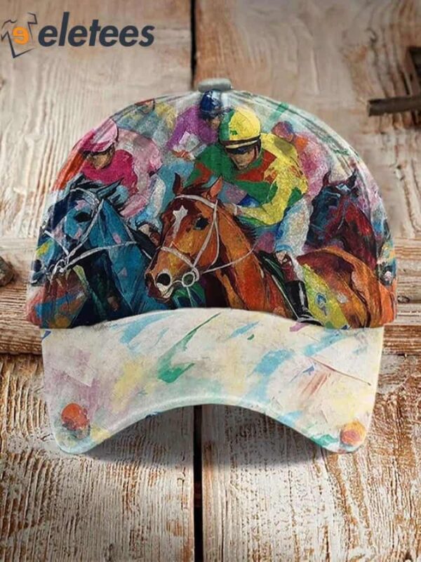Unisex Racing Horses Kenturky Print Hat