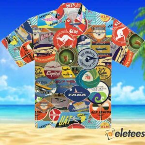 Vintage Airlines Labels Cosplay Hawaiian Shirt