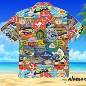 Vintage Airlines Labels Cosplay Hawaiian Shirt 2