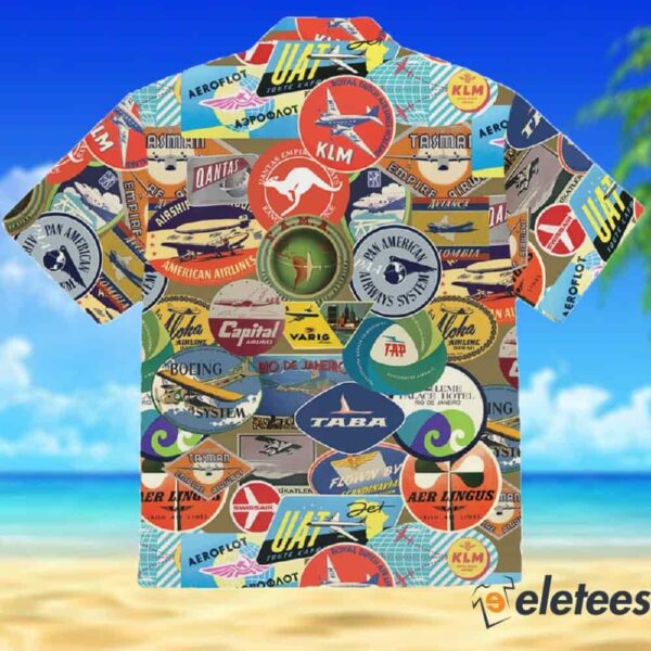 Vintage Airlines Labels Cosplay Hawaiian Shirt
