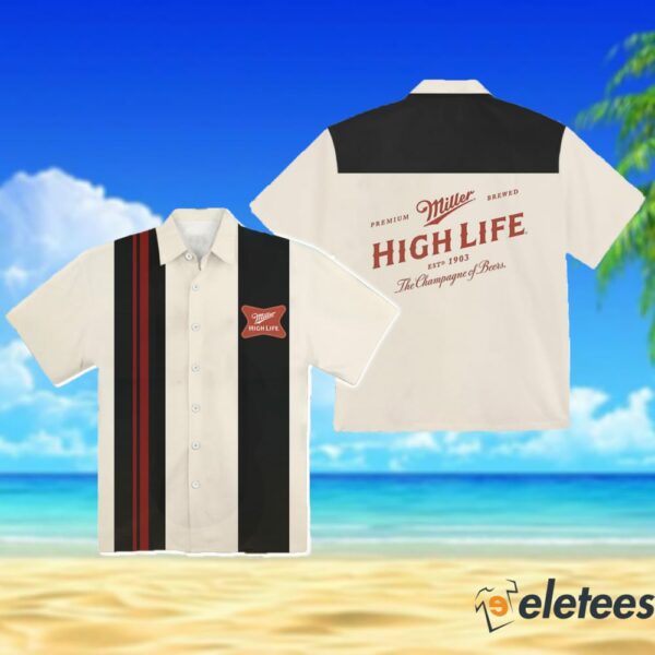 Vintage White Miller High Life Hawaiian Shirt
