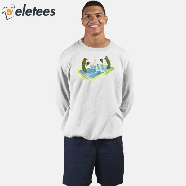 Whimsical Pickles Playing Pickleball Sweatshirt