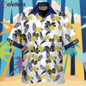 Wolverines Dark Blue And Yellow Hawaiian Shirt1