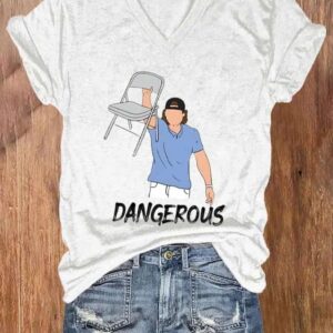 Women’S Dangerous The Chairs Print Casual T-Shirt