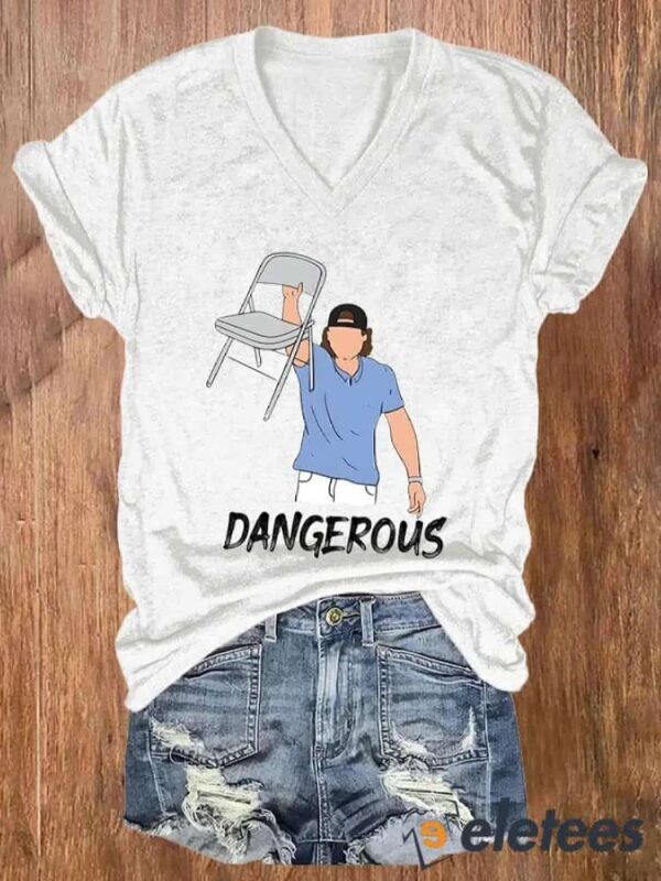 Women’S Dangerous The Chairs Print Casual T-Shirt