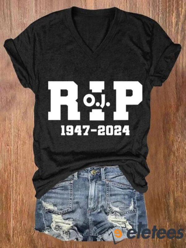 Women’s 1947-2024 Rest In Peace V Neck T-shirt