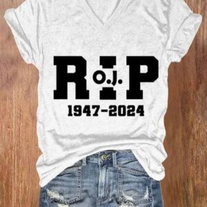 Womens 1947 2024 Rest In Peace V Neck T shirt1