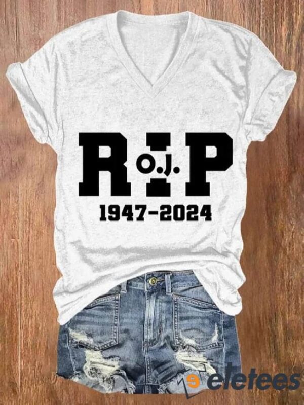 Women’s 1947-2024 Rest In Peace V Neck T-shirt