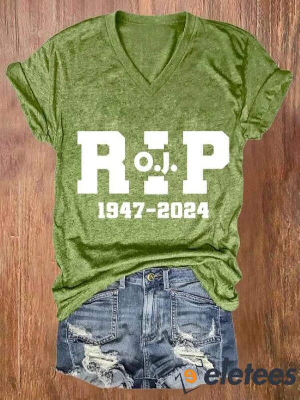 Women’s 1947-2024 Rest In Peace V Neck T-shirt