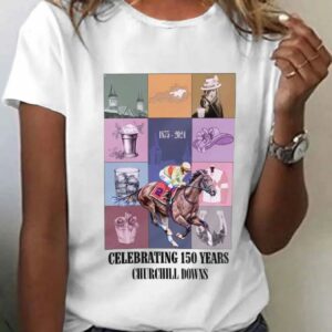 Womens Derby Day 150 Years Print Crew Neck T Shirt 2