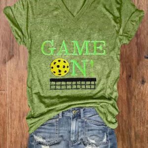 Women’s Game on Pickleball V-Neck T-Shirt