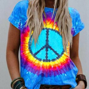 Women’s Hippie Tie Dye Printed T-Shirt