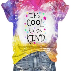 Women’s It’s Cool To Be Kind Mental Health Awareness Printed T-Shirt